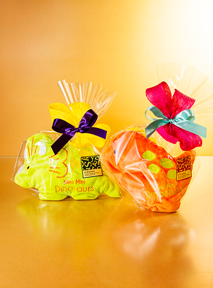 ビビットダイナソーポーチ(グリーン・オレンジ)