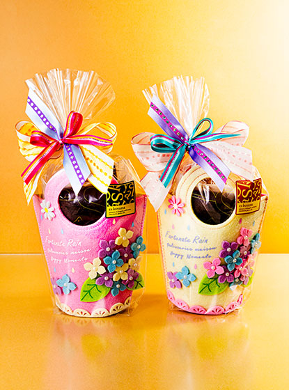 あじさいフェルトバッグ(ピンク・ホワイト)