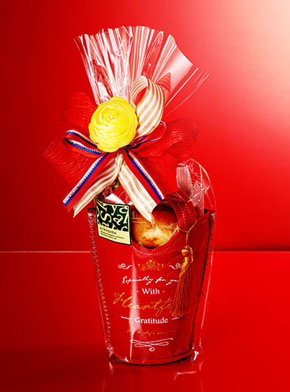 レッドタッセルフェルトバッグ 