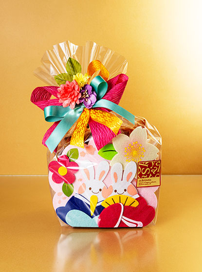 うさひな桃のお花見フェルト