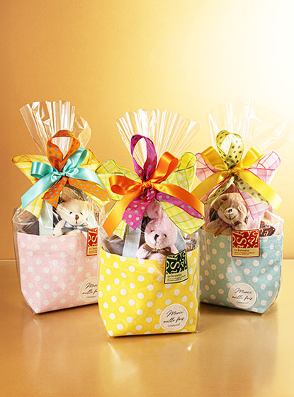 アニマルドットトートバッグ(ピンク・イエロー・ブルー)