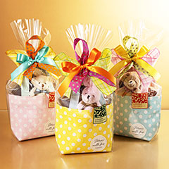 アニマルドットトートバッグ(ピンク・イエロー・ブルー)