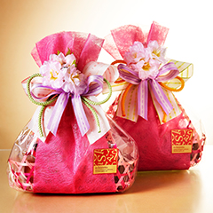 竹かごの桜結びギフト