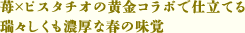 苺×ピスタチオの黄金コラボで仕立てる瑞々しくも濃厚な春の味覚