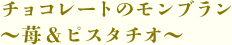 チョコレートのモンブラン～苺＆ピスタチオ～