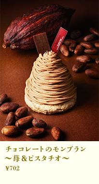 チョコレートのモンブラン～苺＆ピスタチオ～