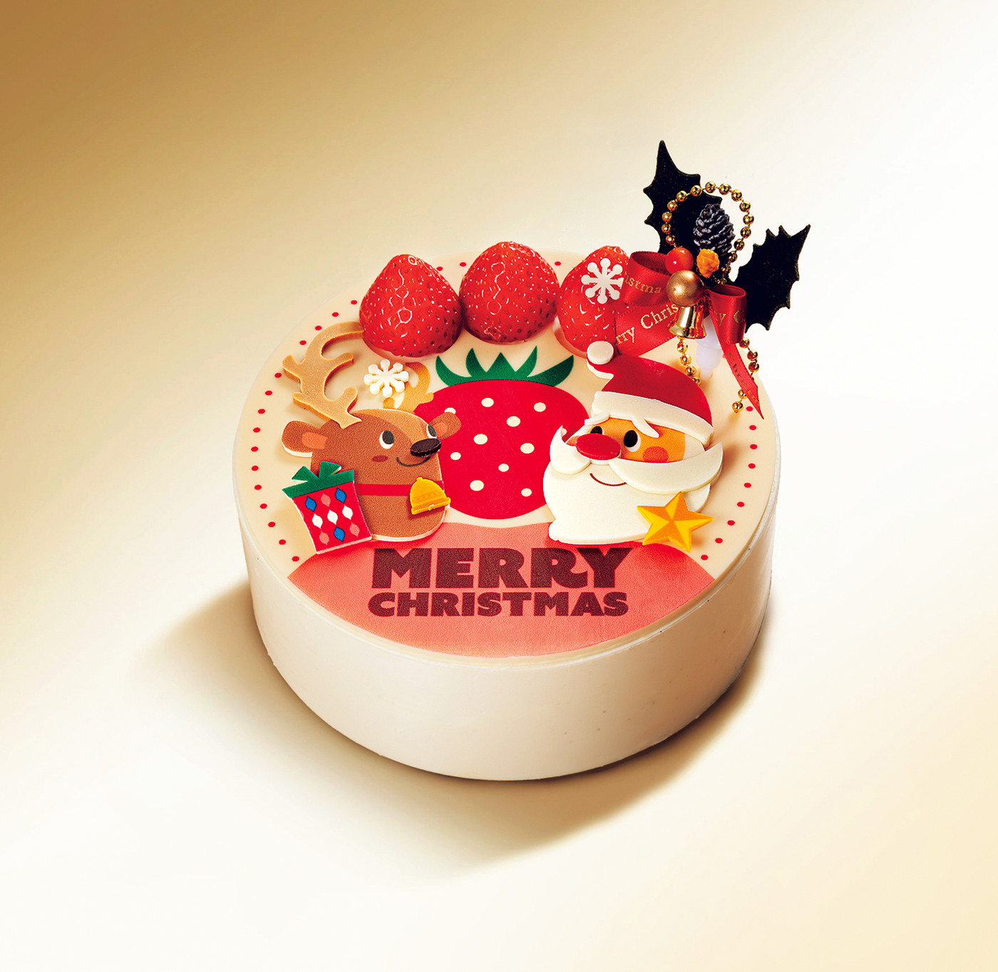 サンタとトナカイのクリスマスパーティー ～苺とクリームチーズのお菓子～
