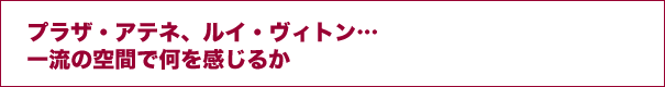 プラザ・アテネ、ルイ・ヴィトン一流の空間で何を感じるか